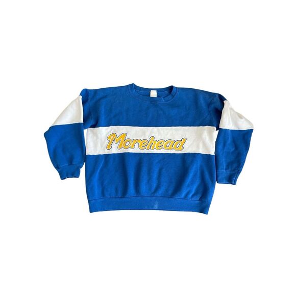 Vintage 80s 90s morehead state university blue and white sweatshirt - Picture 1 of 6